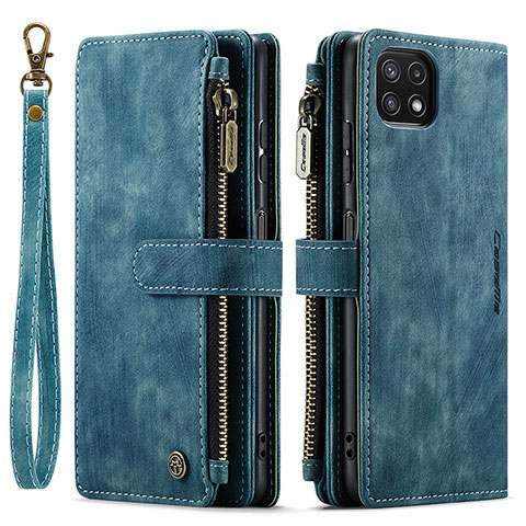 Handytasche Stand Schutzhülle Flip Leder Hülle C03S für Samsung Galaxy A22s 5G Blau