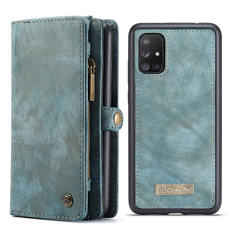 Handytasche Stand Schutzhülle Flip Leder Hülle C03S für Samsung Galaxy A51 4G Blau