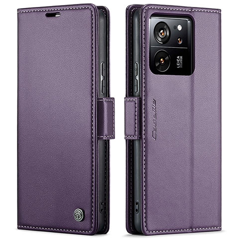 Handytasche Stand Schutzhülle Flip Leder Hülle C03S für Xiaomi Mi 13T Pro 5G Violett