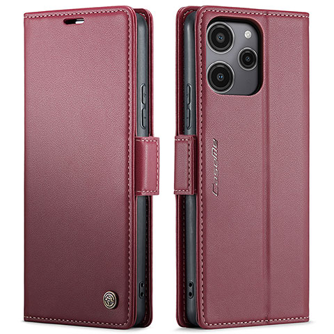 Handytasche Stand Schutzhülle Flip Leder Hülle C03S für Xiaomi Poco M6 Pro 5G Rot