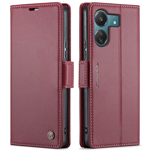 Handytasche Stand Schutzhülle Flip Leder Hülle C03S für Xiaomi Redmi 13C Rot