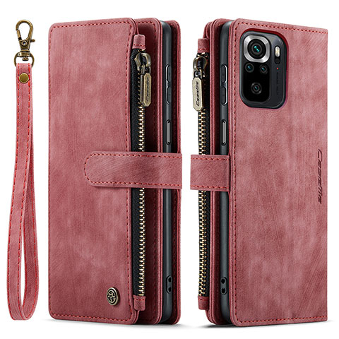 Handytasche Stand Schutzhülle Flip Leder Hülle C03S für Xiaomi Redmi Note 10 4G Rot