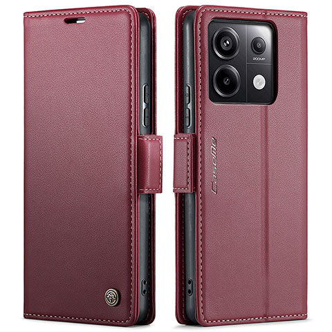 Handytasche Stand Schutzhülle Flip Leder Hülle C03S für Xiaomi Redmi Note 13 Pro 5G Rot