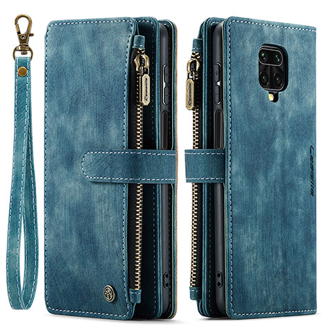 Handytasche Stand Schutzhülle Flip Leder Hülle C03S für Xiaomi Redmi Note 9 Pro Blau