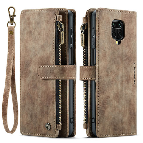 Handytasche Stand Schutzhülle Flip Leder Hülle C03S für Xiaomi Redmi Note 9 Pro Max Braun