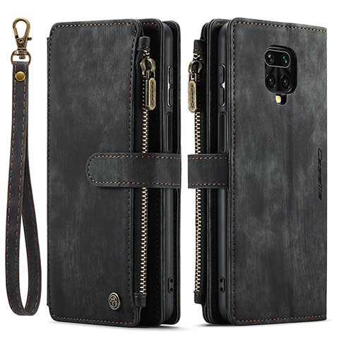 Handytasche Stand Schutzhülle Flip Leder Hülle C03S für Xiaomi Redmi Note 9S Schwarz