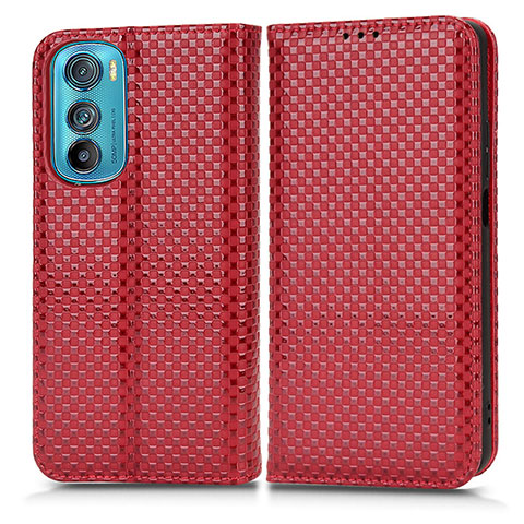 Handytasche Stand Schutzhülle Flip Leder Hülle C03X für Motorola Moto Edge 30 5G Rot