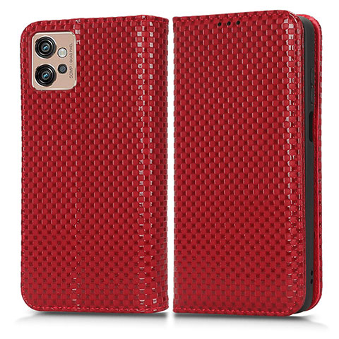 Handytasche Stand Schutzhülle Flip Leder Hülle C03X für Motorola Moto G32 Rot