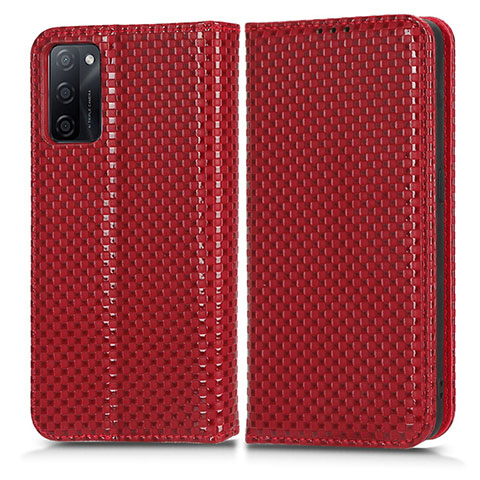 Handytasche Stand Schutzhülle Flip Leder Hülle C03X für Oppo A55S 5G Rot