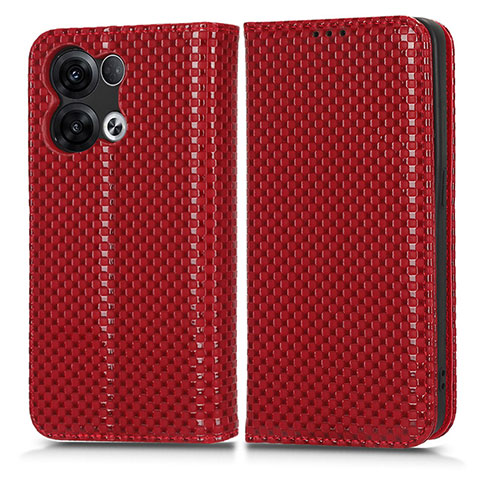 Handytasche Stand Schutzhülle Flip Leder Hülle C03X für Oppo Reno9 5G Rot