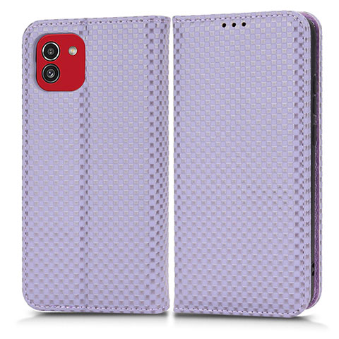 Handytasche Stand Schutzhülle Flip Leder Hülle C03X für Samsung Galaxy A03 Violett