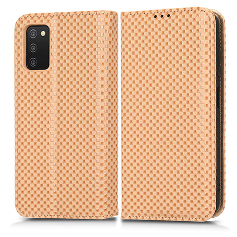 Handytasche Stand Schutzhülle Flip Leder Hülle C03X für Samsung Galaxy A03s Gold