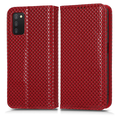 Handytasche Stand Schutzhülle Flip Leder Hülle C03X für Samsung Galaxy A03s Rot