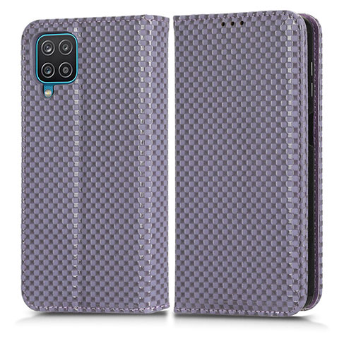 Handytasche Stand Schutzhülle Flip Leder Hülle C03X für Samsung Galaxy A12 Nacho Violett