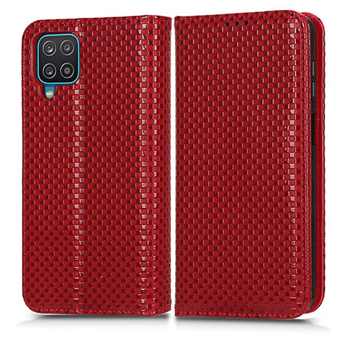 Handytasche Stand Schutzhülle Flip Leder Hülle C03X für Samsung Galaxy M12 Rot