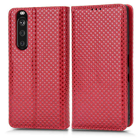 Handytasche Stand Schutzhülle Flip Leder Hülle C03X für Sony Xperia 1 III Rot