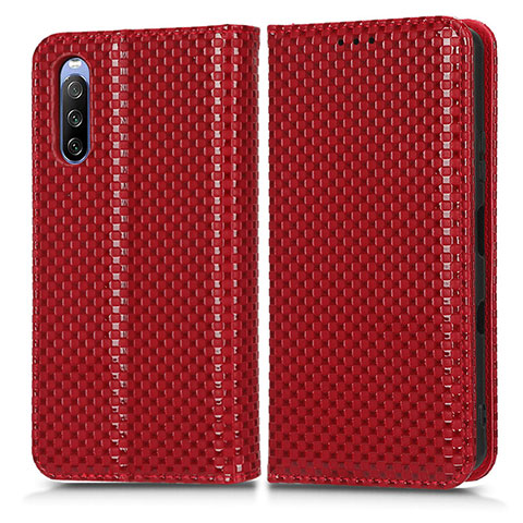 Handytasche Stand Schutzhülle Flip Leder Hülle C03X für Sony Xperia 10 III SOG04 Rot