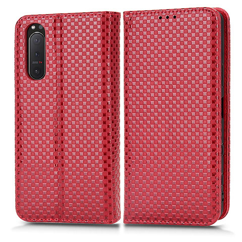 Handytasche Stand Schutzhülle Flip Leder Hülle C03X für Sony Xperia 5 II Rot