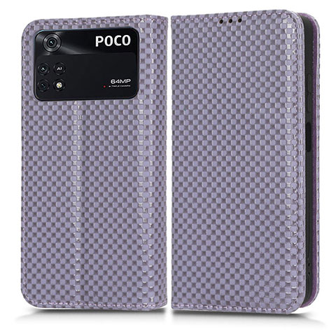 Handytasche Stand Schutzhülle Flip Leder Hülle C03X für Xiaomi Poco M4 Pro 4G Violett