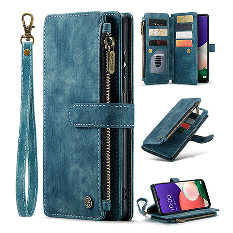 Handytasche Stand Schutzhülle Flip Leder Hülle C04S für Samsung Galaxy A22s 5G Blau