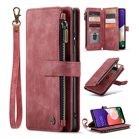 Handytasche Stand Schutzhülle Flip Leder Hülle C04S für Samsung Galaxy A22s 5G Rot