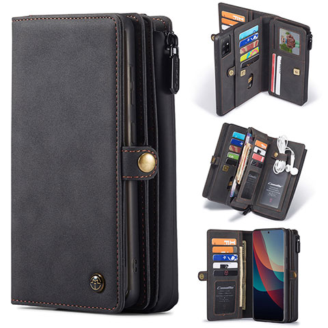 Handytasche Stand Schutzhülle Flip Leder Hülle C04S für Samsung Galaxy A71 4G A715 Schwarz