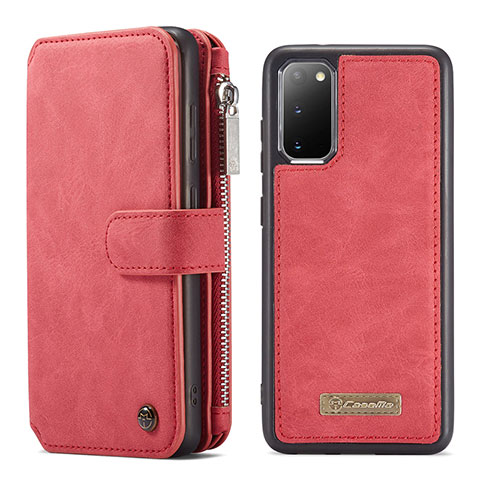 Handytasche Stand Schutzhülle Flip Leder Hülle C04S für Samsung Galaxy S20 5G Rot