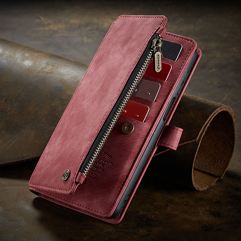 Handytasche Stand Schutzhülle Flip Leder Hülle C04S für Xiaomi Redmi Note 10 Pro 4G Rot