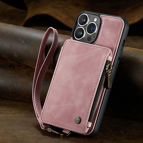 Handytasche Stand Schutzhülle Flip Leder Hülle C05S für Apple iPhone 13 Pro Max Rosegold