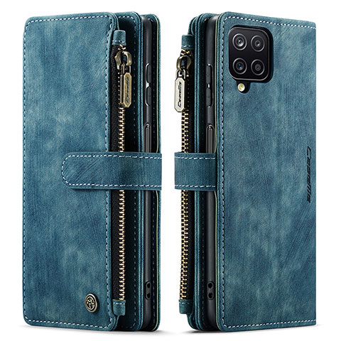 Handytasche Stand Schutzhülle Flip Leder Hülle C05S für Samsung Galaxy A12 Nacho Blau