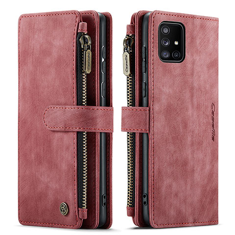 Handytasche Stand Schutzhülle Flip Leder Hülle C05S für Samsung Galaxy A51 4G Rot