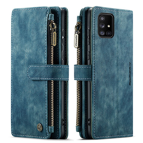 Handytasche Stand Schutzhülle Flip Leder Hülle C05S für Samsung Galaxy A71 5G Blau