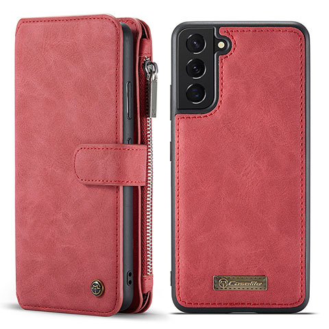 Handytasche Stand Schutzhülle Flip Leder Hülle C05S für Samsung Galaxy S21 5G Rot