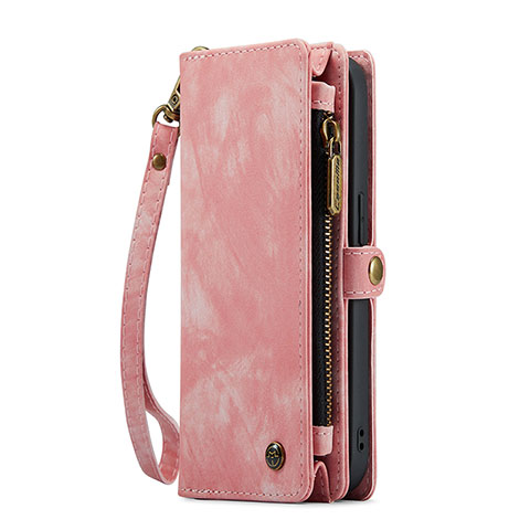 Handytasche Stand Schutzhülle Flip Leder Hülle C06S für Apple iPhone 14 Pro Max Rosa