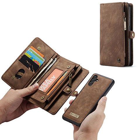 Handytasche Stand Schutzhülle Flip Leder Hülle C06S für Samsung Galaxy A13 5G Braun