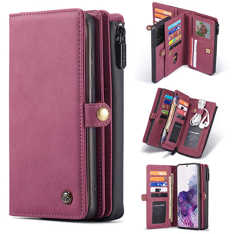 Handytasche Stand Schutzhülle Flip Leder Hülle C06S für Samsung Galaxy S20 Ultra 5G Rot