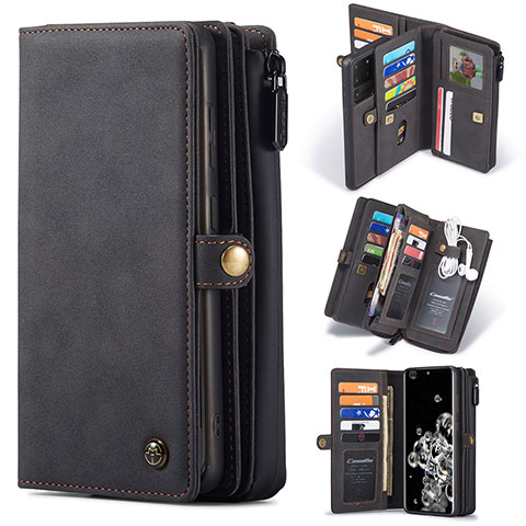 Handytasche Stand Schutzhülle Flip Leder Hülle C06S für Samsung Galaxy S20 Ultra 5G Schwarz