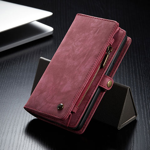 Handytasche Stand Schutzhülle Flip Leder Hülle C11S für Samsung Galaxy S21 FE 5G Rot