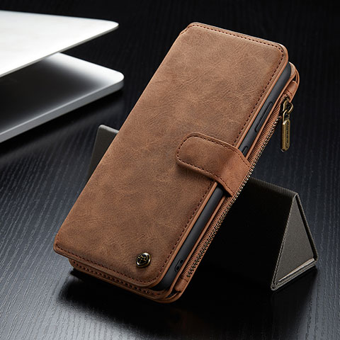 Handytasche Stand Schutzhülle Flip Leder Hülle C12S für Samsung Galaxy S21 Plus 5G Braun