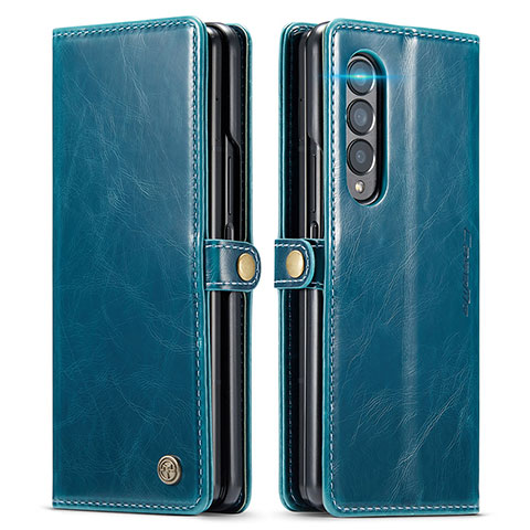 Handytasche Stand Schutzhülle Flip Leder Hülle CS2 für Samsung Galaxy Z Fold3 5G Blau