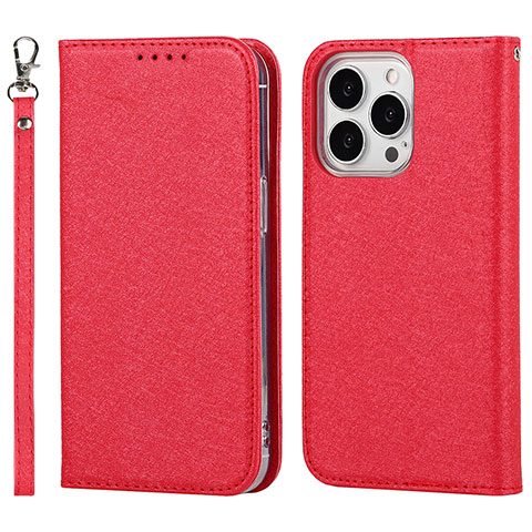 Handytasche Stand Schutzhülle Flip Leder Hülle D01T für Apple iPhone 13 Pro Rot