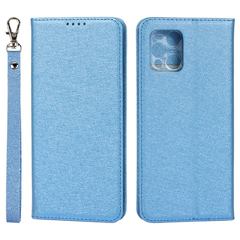 Handytasche Stand Schutzhülle Flip Leder Hülle D01T für Oppo Find X3 5G Blau