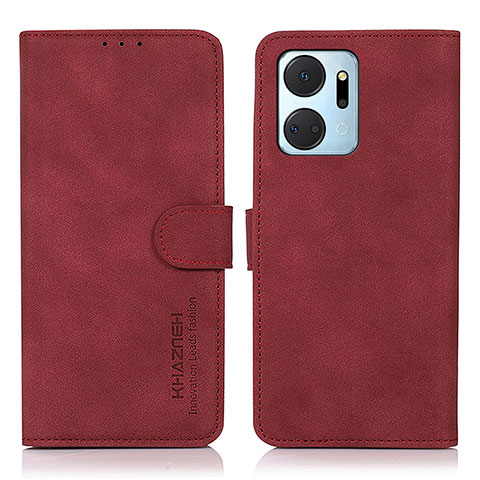 Handytasche Stand Schutzhülle Flip Leder Hülle D01Y für Huawei Honor X7a Rot