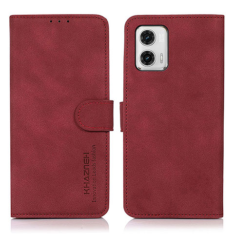 Handytasche Stand Schutzhülle Flip Leder Hülle D01Y für Motorola Moto G73 5G Rot