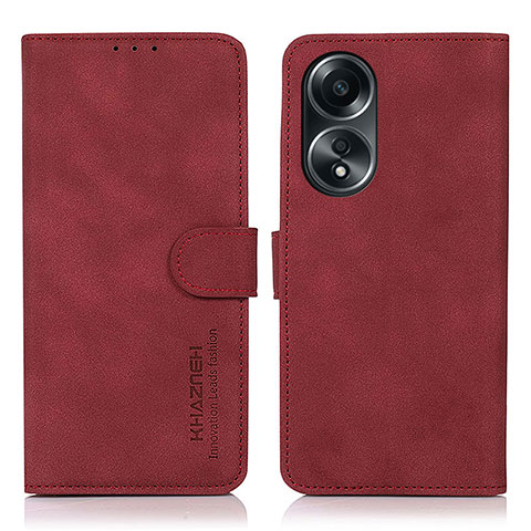 Handytasche Stand Schutzhülle Flip Leder Hülle D01Y für Oppo A18 Rot