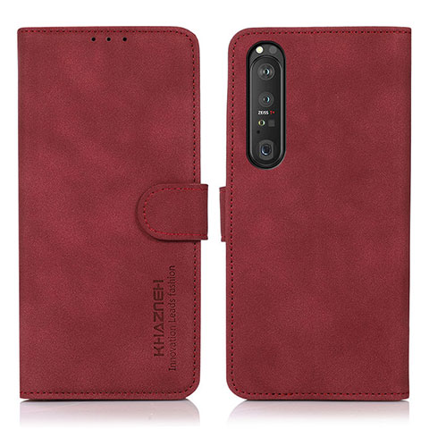 Handytasche Stand Schutzhülle Flip Leder Hülle D01Y für Sony Xperia 1 III Rot