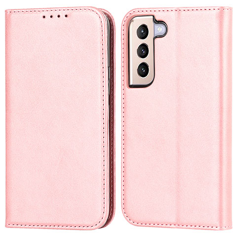 Handytasche Stand Schutzhülle Flip Leder Hülle D03T für Samsung Galaxy S21 5G Rosa