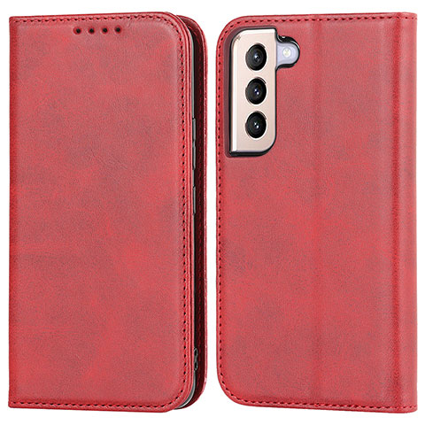 Handytasche Stand Schutzhülle Flip Leder Hülle D03T für Samsung Galaxy S21 5G Rot