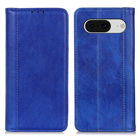 Handytasche Stand Schutzhülle Flip Leder Hülle D03Y für Google Pixel 8 5G Blau