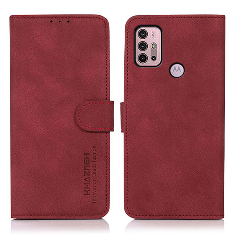 Handytasche Stand Schutzhülle Flip Leder Hülle D03Y für Motorola Moto G10 Rot